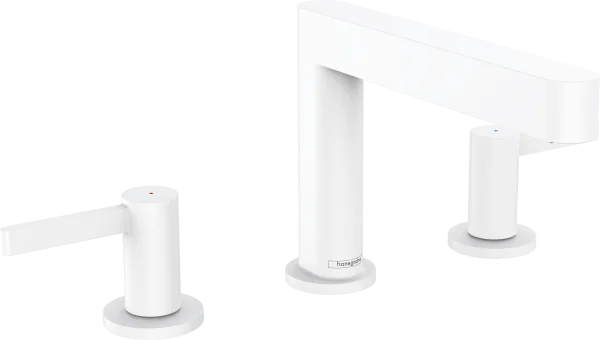 Hansgrohe Finoris 3-hole Basin Mixer 110 With Push-open Waste Set Matt White