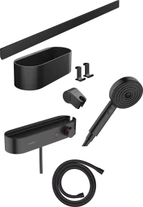 Hansgrohe Wallstoris Handheld Shower Bundles 850 X 475 X 185mm Black - Matt