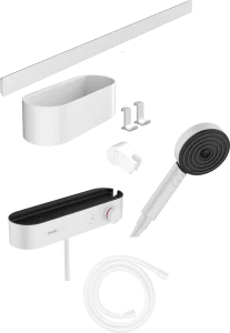 Hansgrohe Wallstoris Handheld Shower Bundles 850 X 470 X 190mm White - Matt