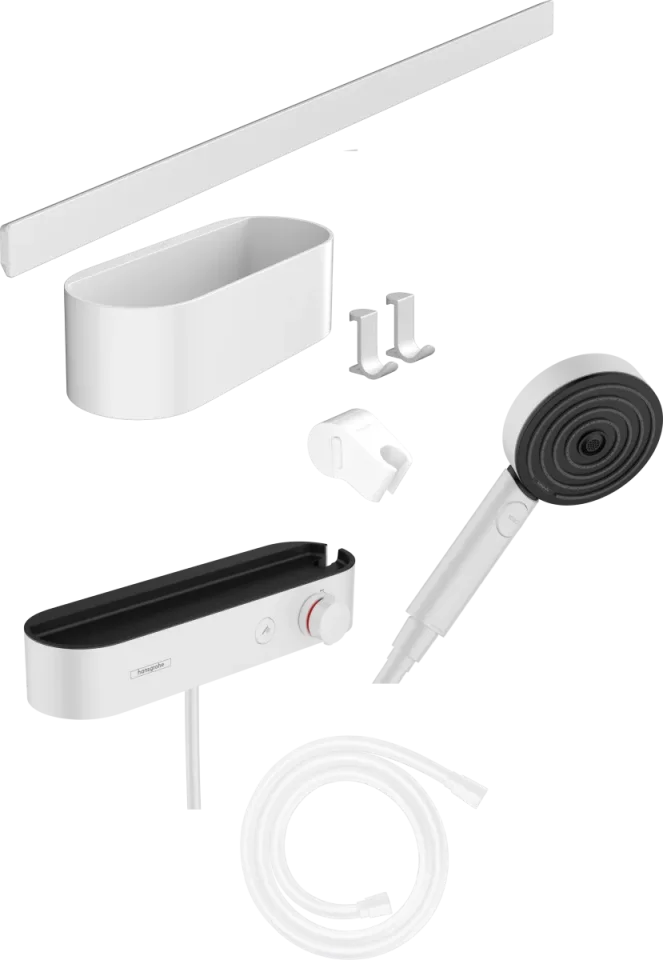 Hansgrohe Wallstoris Handheld Shower Bundles 850 X 470 X 190mm White - Matt product image - Image 1