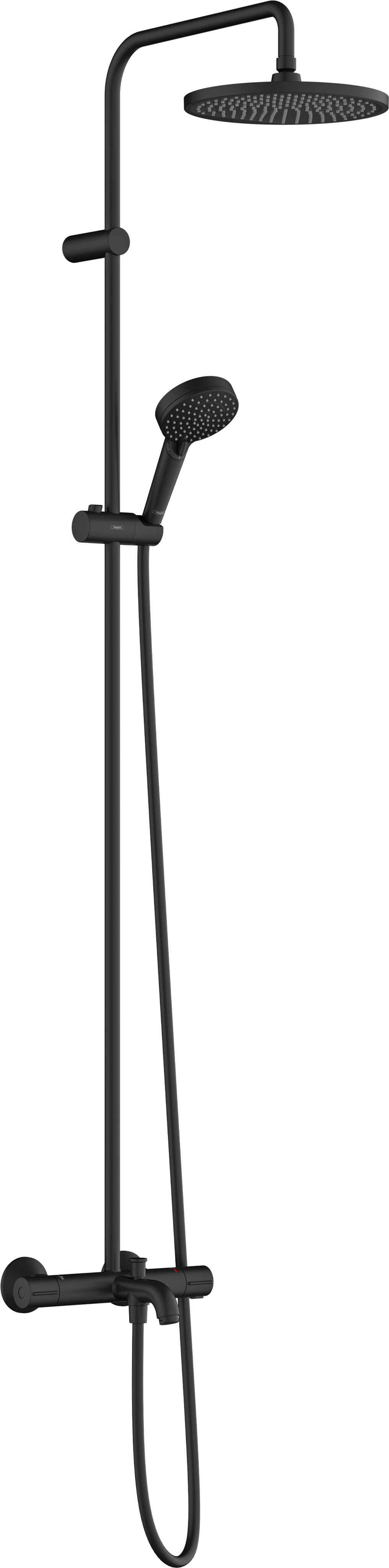 Hansgrohe Vernis Blend Showerpipes With Thermostatic Mixer 1170 X 325 X 85mm Black - Matt
