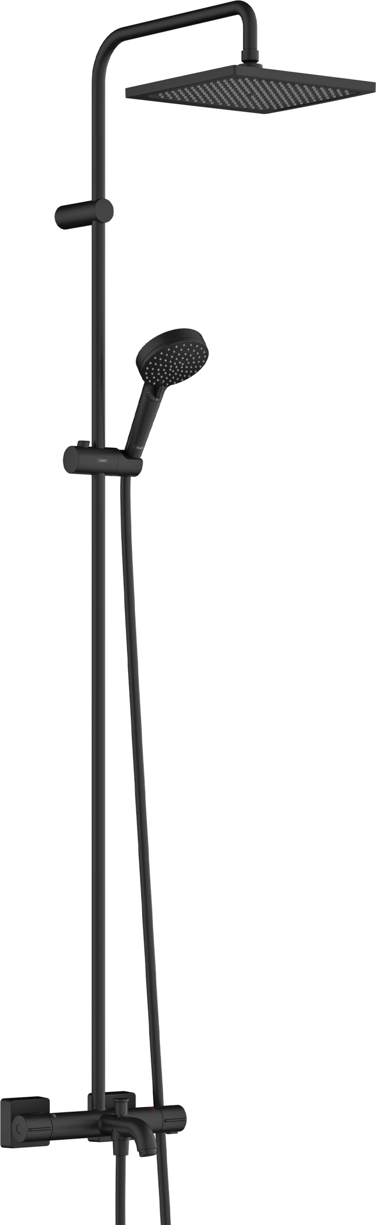 Hansgrohe Vernis Shape Showerpipes With Thermostatic Mixer 1170 X 325 X 85mm Black - Matt