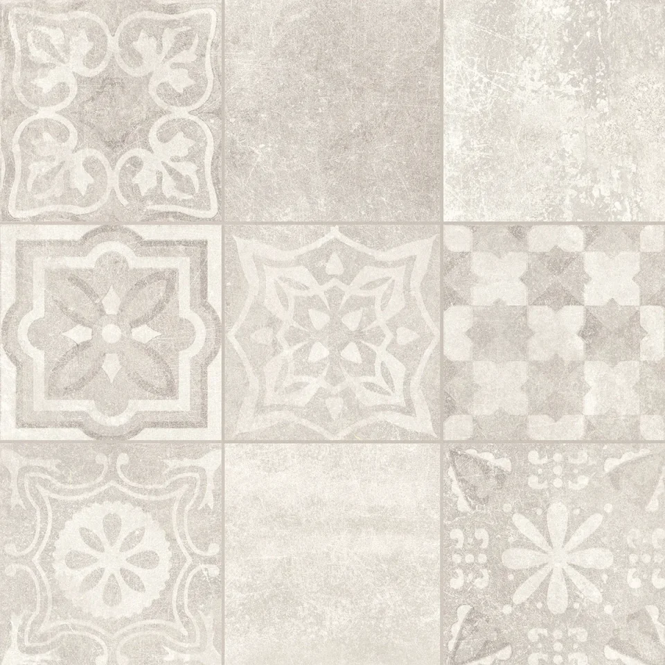 European Tiles Cemento White DECORE' 60 X 60 Rectified Matte Tile detail view - Image 4