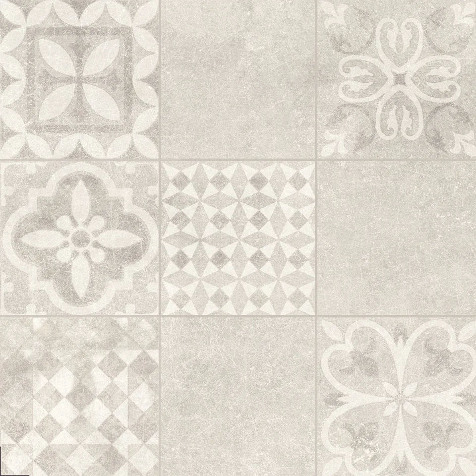 European Tiles Cemento White DECORE' 60 X 60 Rectified Matte Tile detail view - Image 7