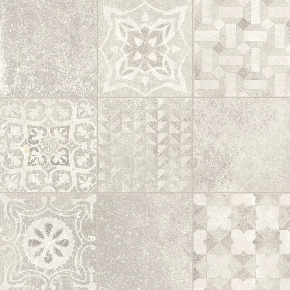 European Tiles Cemento White DECORE' 60 X 60 Rectified Matte Tile detail view - Image 8