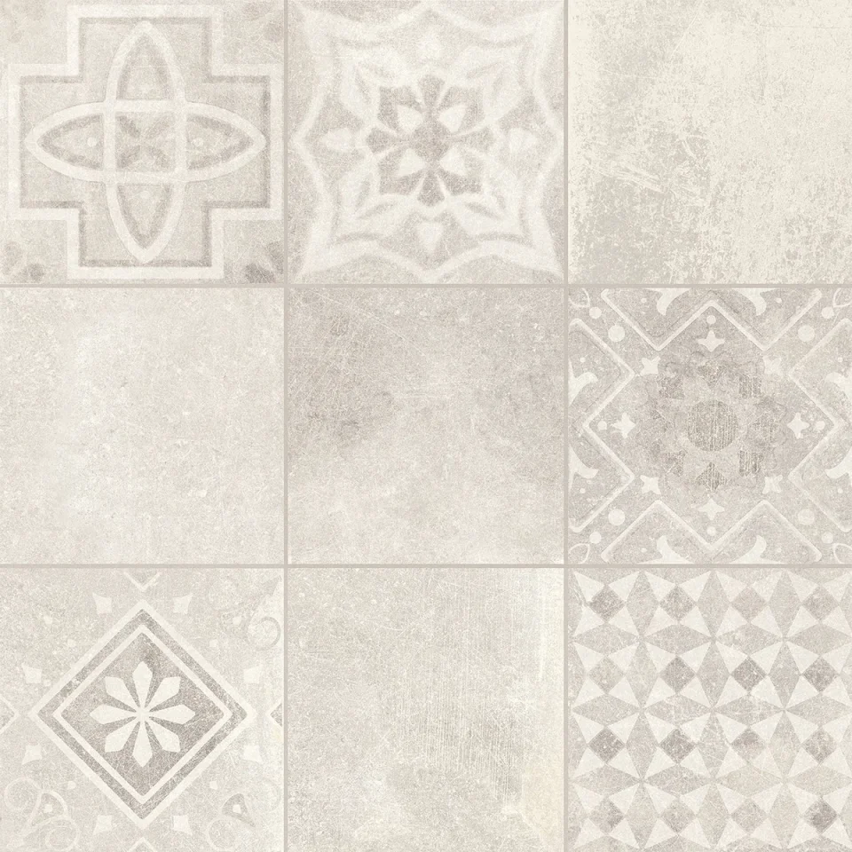 European Tiles Cemento White DECORE' 60 X 60 Rectified Matte Tile detail view - Image 9