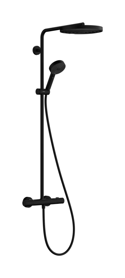 Hansgrohe Pulsify S Puro Showerpipes With Thermostatic Mixer 1099 X 356 X 112mm Black - Matt product image - Image 1