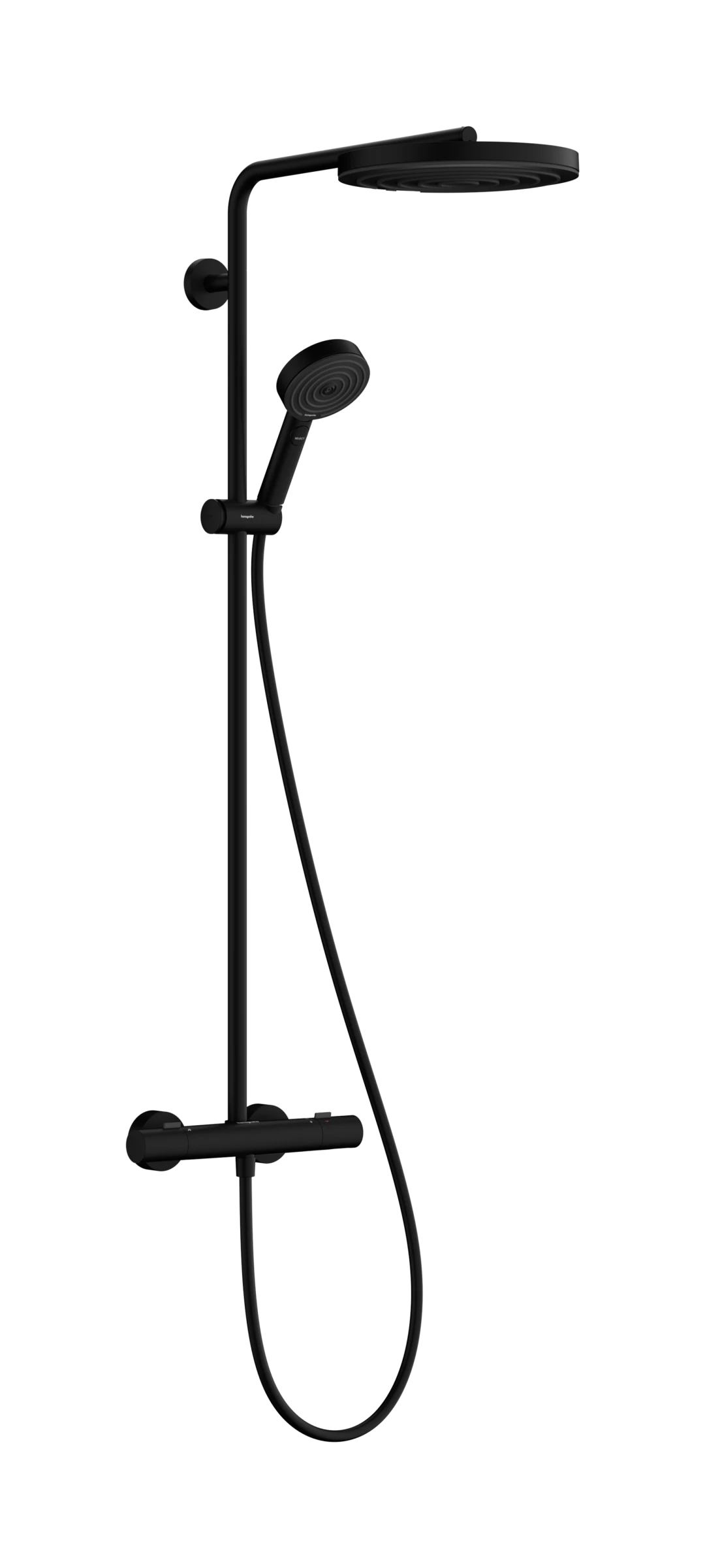 Hansgrohe Pulsify S Puro Showerpipes With Thermostatic Mixer 1099 X 356 X 112mm Black - Matt
