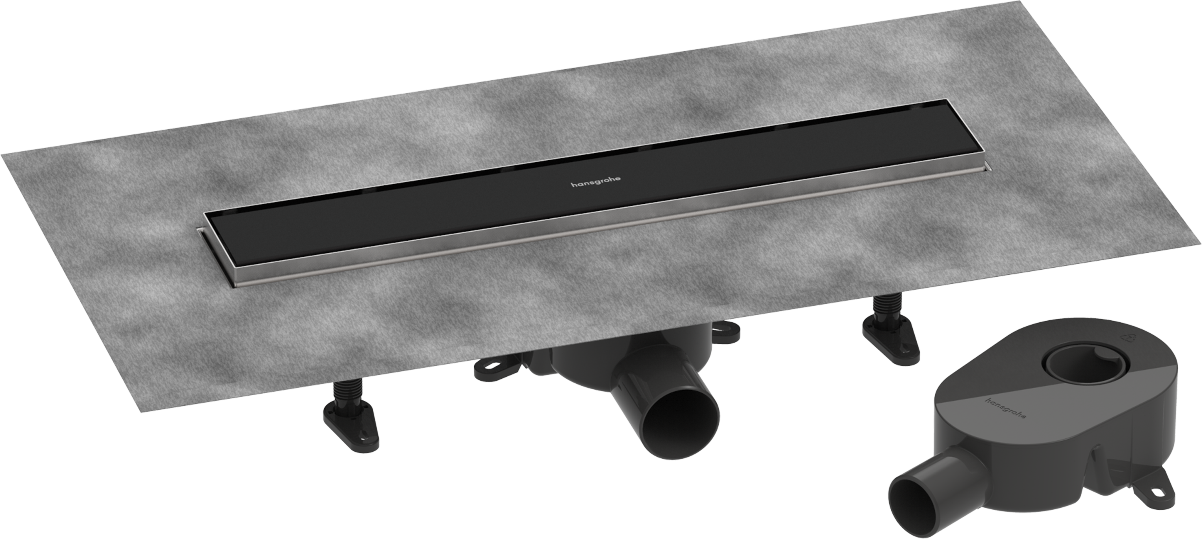 Hansgrohe Raindrain Go Shower Wastes 783 X 163 X 132mm Black - Matt product image - Image 1