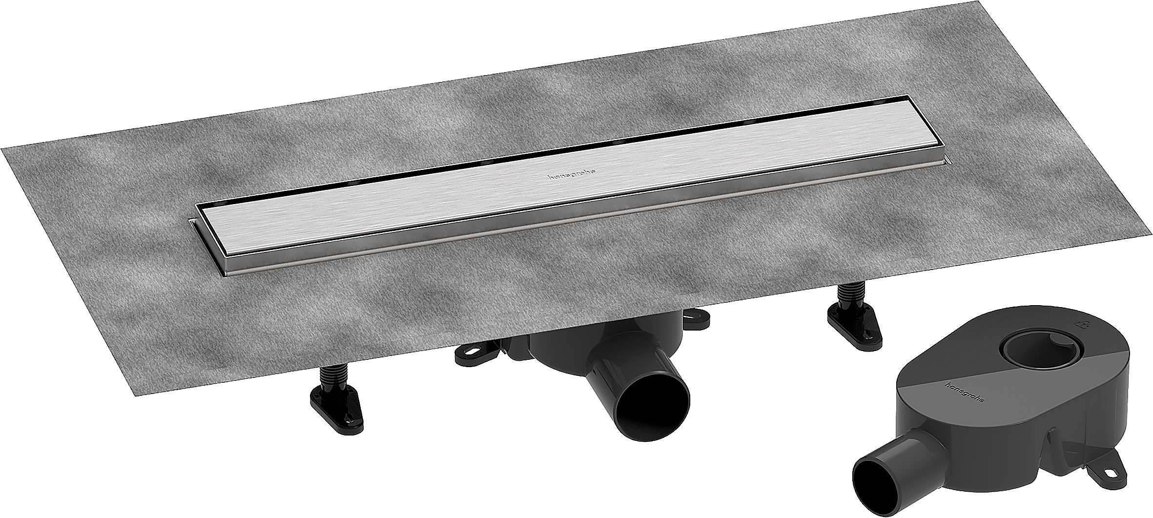 Hansgrohe Raindrain Go Shower Wastes 783 X 163 X 133mm Stainless Steel - Brushed