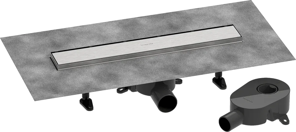 Hansgrohe Raindrain Go Shower Wastes 783 X 163 X 133mm Stainless Steel - Brushed product image - Image 1
