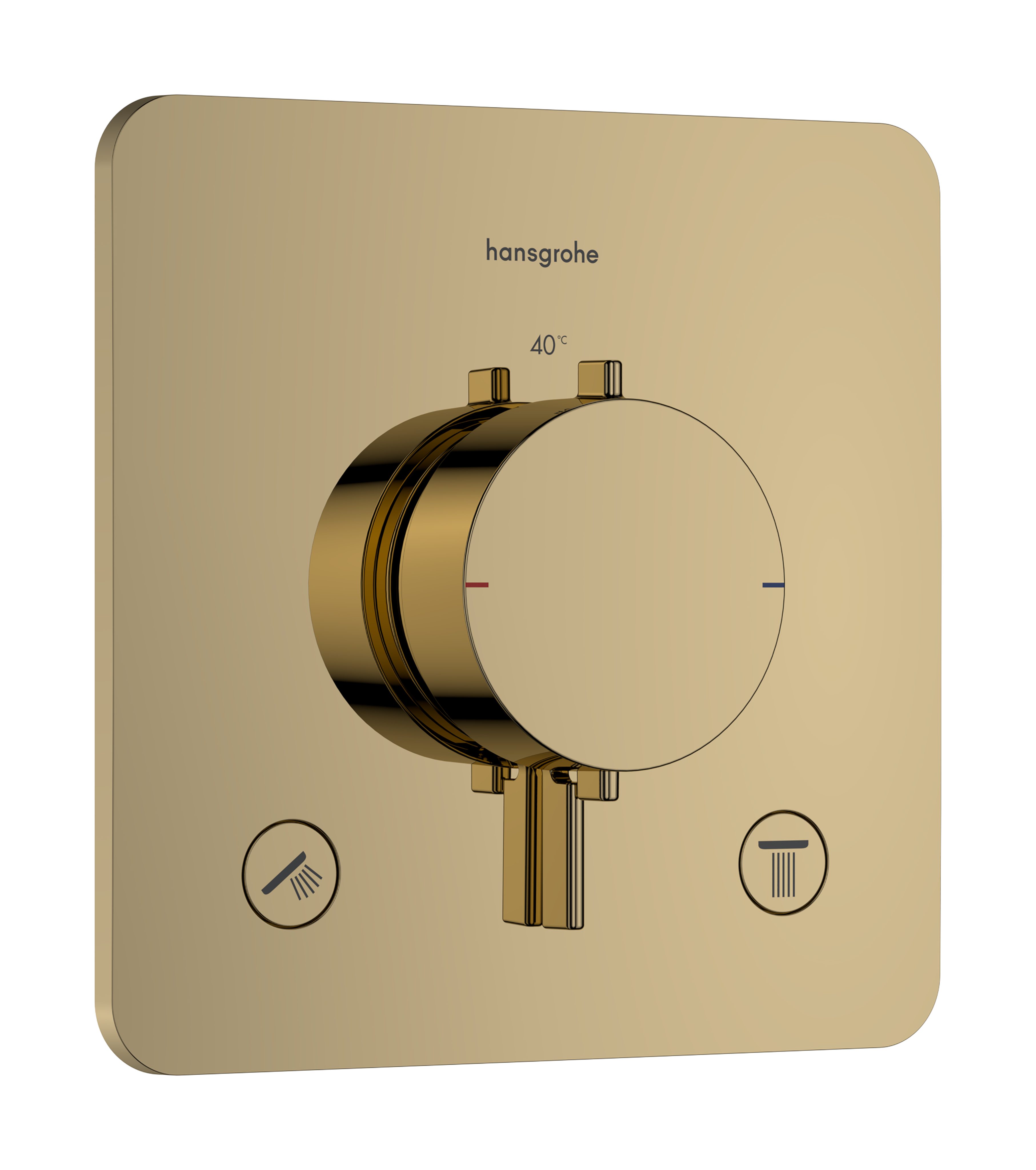 Hansgrohe Ecostat Comfort Q Thermostatic Shower Mixer Concealed 262 X 233 X 168mm Gold - Polished product image - Image 1