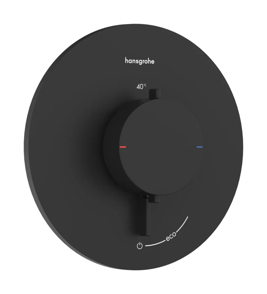 Hansgrohe Ecostat Comfort S Thermostatic Shower Mixer Concealed 262 X 233 X 168mm Black - Matt product image - Image 1