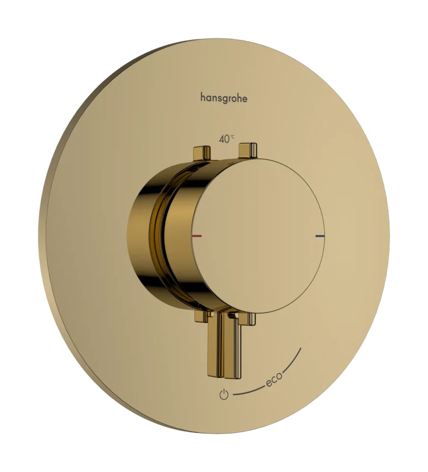 Hansgrohe Ecostat Comfort S Thermostatic Shower Mixer Concealed 262 X 233 X 168mm Gold - Polished product image - Image 1