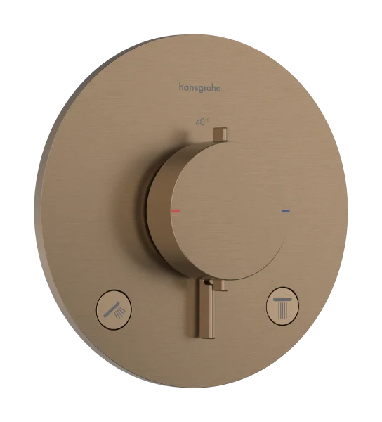 Hansgrohe Ecostat Comfort S Thermostat For Concealed Installation For 2 Functions Brushed Bronze