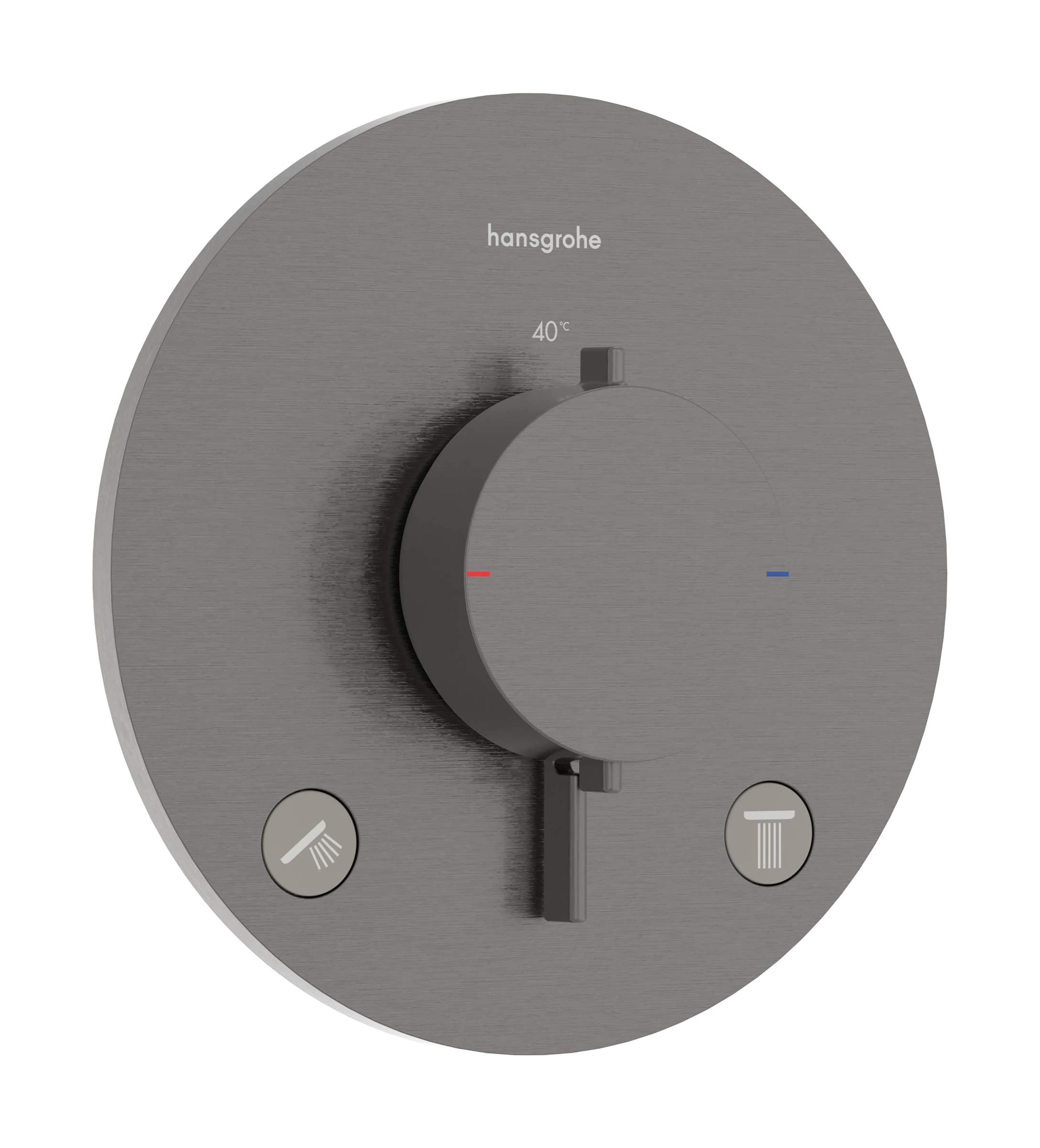 Hansgrohe Ecostat Comfort S Thermostatic Shower Mixer Concealed 262 X 233 X 168mm Gunmetal/chrome - Brushed