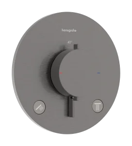 Hansgrohe Ecostat Comfort S Thermostatic Shower Mixer Concealed 262 X 233 X 168mm Gunmetal/chrome - Brushed