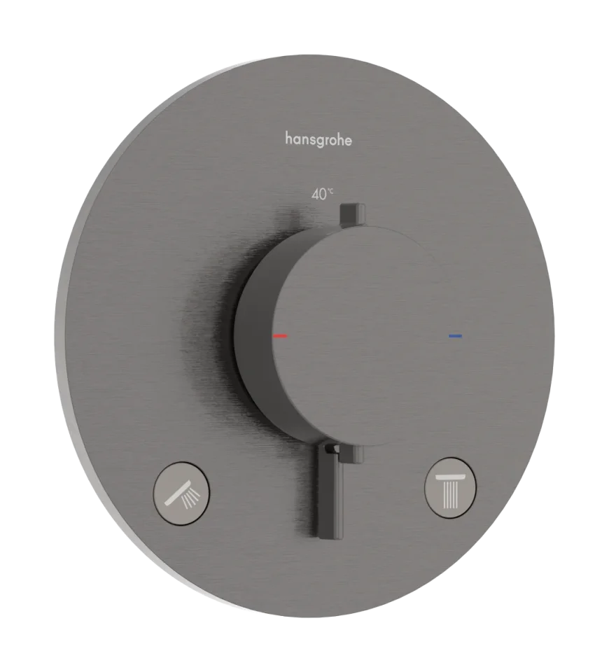Hansgrohe Ecostat Comfort S Thermostatic Shower Mixer Concealed 262 X 233 X 168mm Gunmetal/chrome - Brushed product image - Image 1