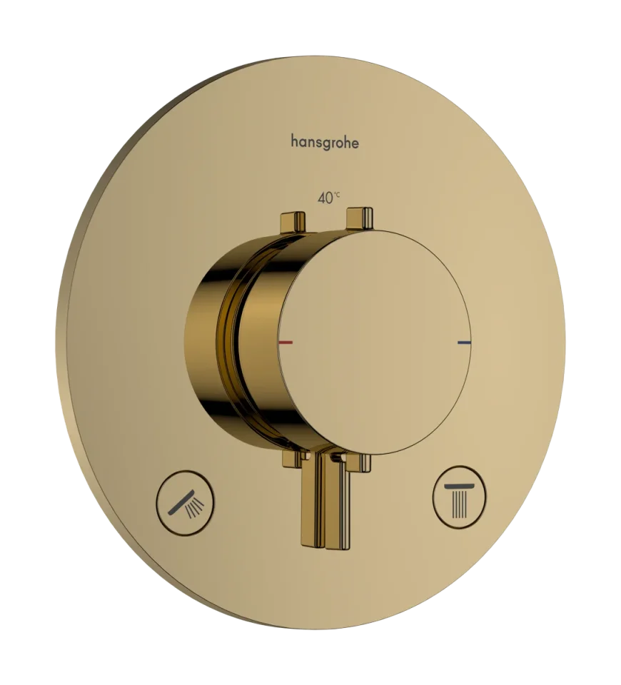 Hansgrohe Ecostat Comfort S Thermostatic Shower Mixer Concealed 262 X 233 X 168mm Gold - Polished product image - Image 1