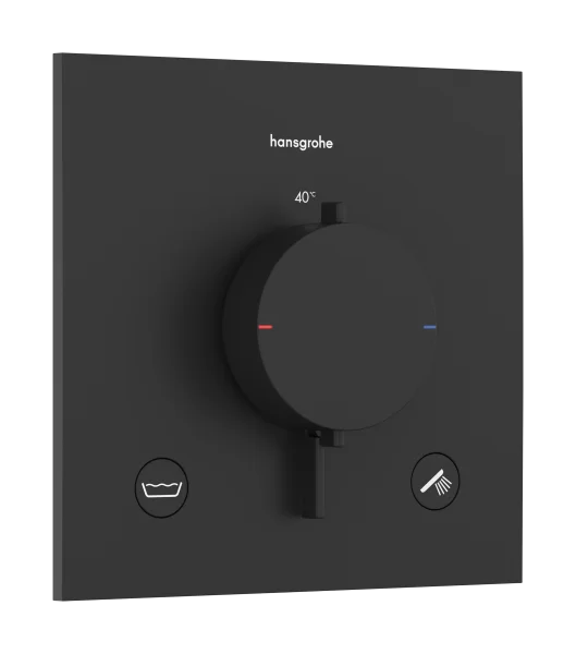 Hansgrohe Ecostat Comfort E Thermostat For Concealed Installation For 2 Functions With Integrated Security Combination According To En1717 Matt Black