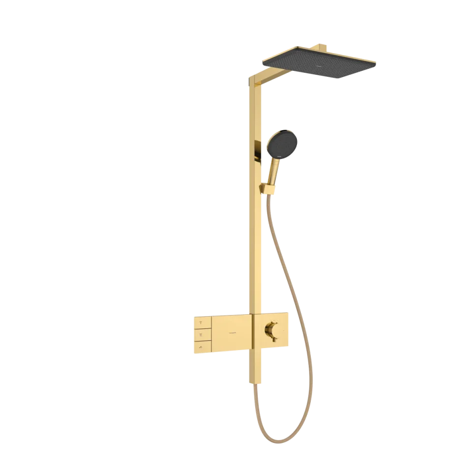 Hansgrohe Raindance Alive Q Showerpipes With Thermostatic Mixer 1170 X 350 X 180mm Gold - Polished product image - Image 1
