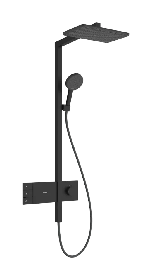Hansgrohe Raindance Alive Q Showerpipes With Thermostatic Mixer 1170 X 350 X 180mm Black - Matt product image - Image 1