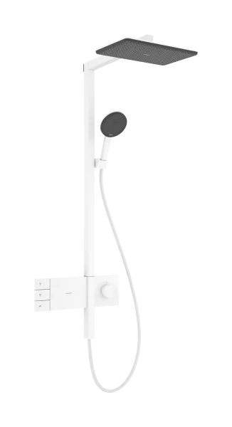 Hansgrohe Raindance Alive Q Showerpipes With Thermostatic Mixer 1170 X 350 X 180mm White - Matt