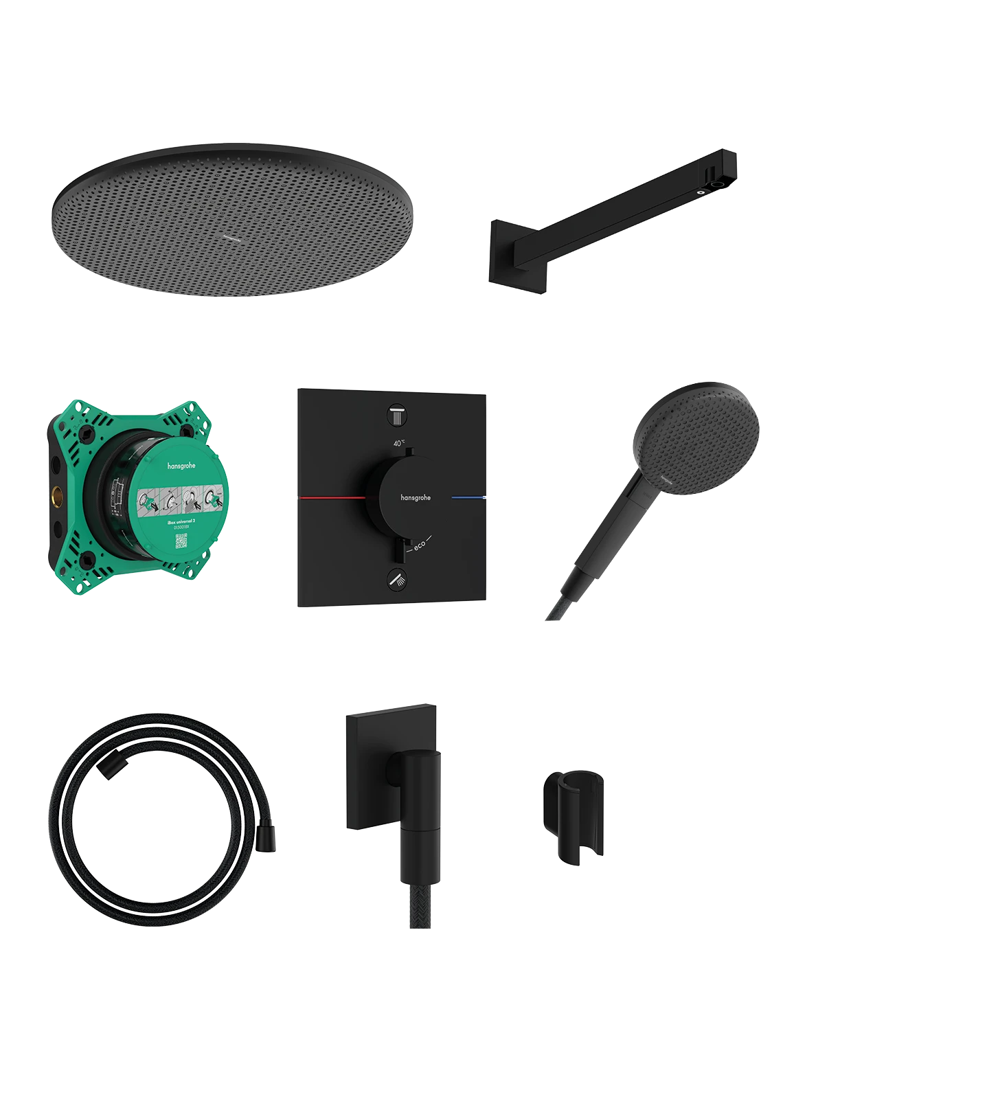Hansgrohe Raindance Alive S Shower Combination 685 X 380 X 180mm Black - Matt