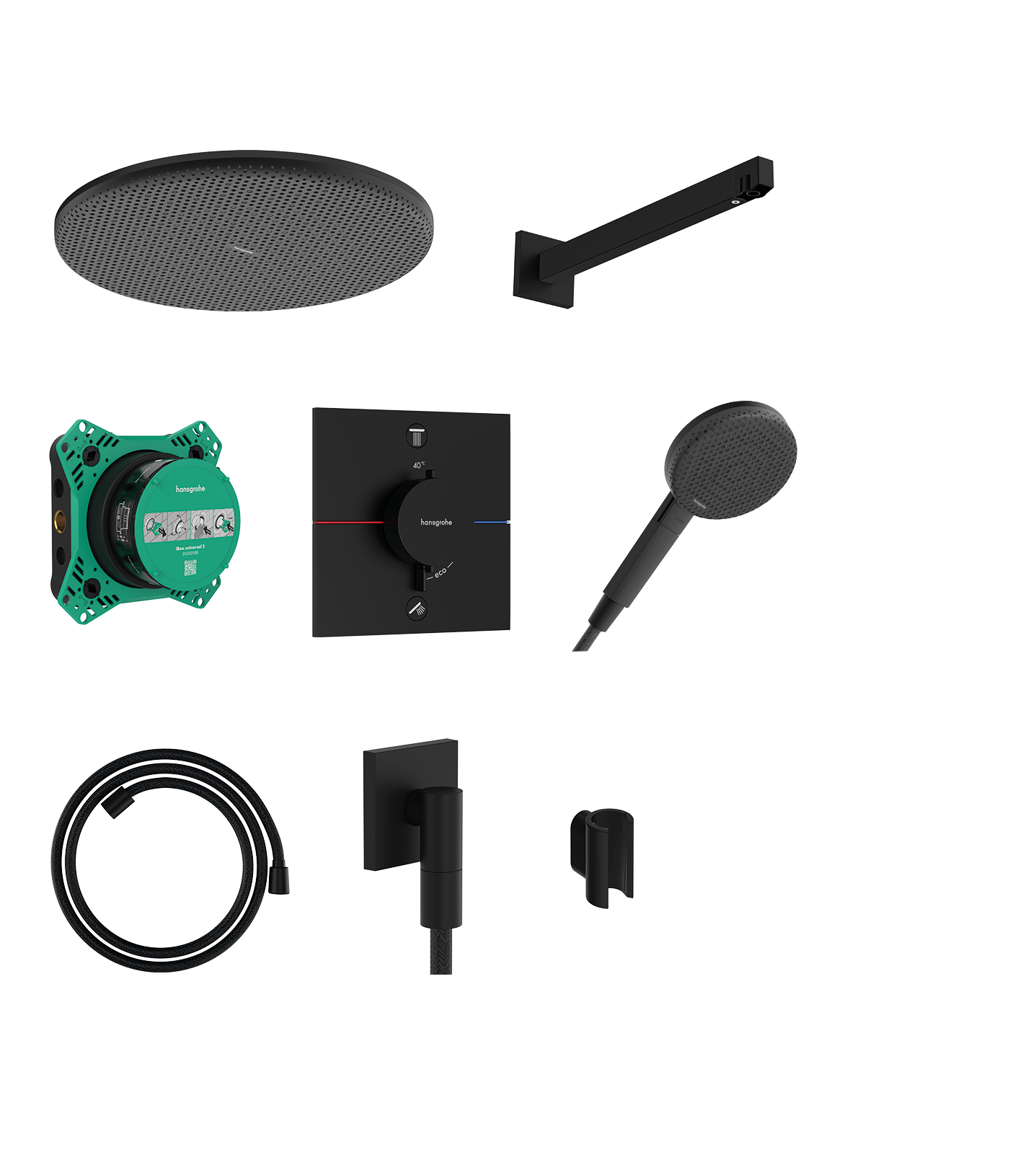 Hansgrohe Raindance Alive S Shower Combination 685 X 380 X 180mm Black - Matt