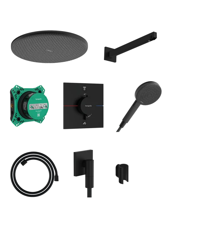 Hansgrohe Raindance Alive S Shower Combination 685 X 380 X 180mm Black - Matt product image - Image 1