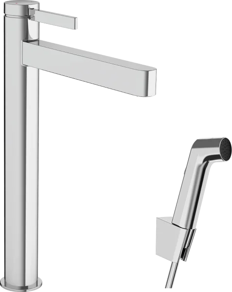 Hansgrohe Finoris Single Lever Basin Mixer 260 With Bidette Hand Shower And Shower Hose 160 Cm Chrome
