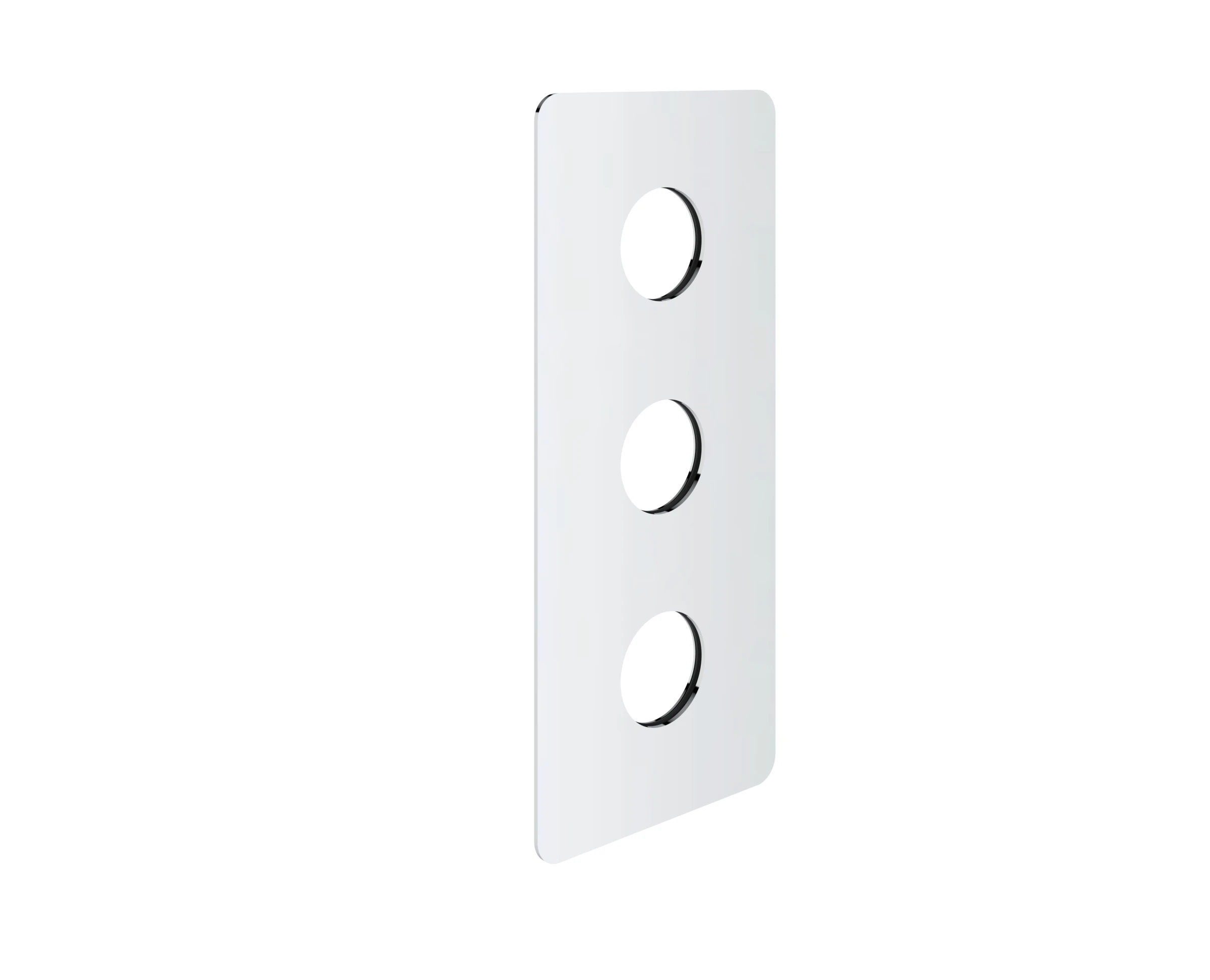 Saneux Cos 3 Way Shower Plate & Shrouds - Portrait - Chrome