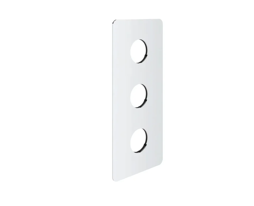 Saneux Cos 3 Way Shower Plate & Shrouds - Portrait - Chrome product image - Image 1