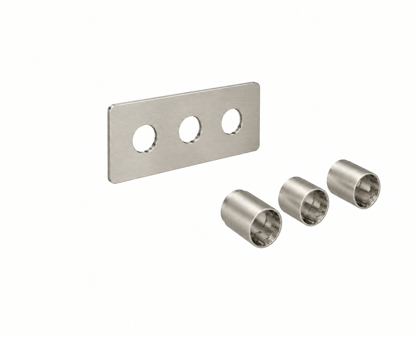Saneux Cos 3 Way Shower Plate & Shrouds - Landscape - Brushed Nickel