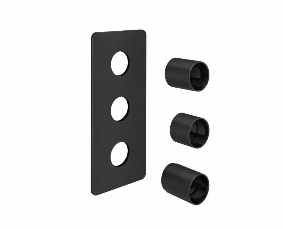Saneux Cos 3 Way Shower Plate & Shrouds - Portrait - Satin Black product image - Image 1