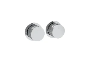 Saneux Cos 2 Way Thermostatic Shower Ring Valve Kit - W/ Fluted Handle - Portrait & Landscape - Chrome