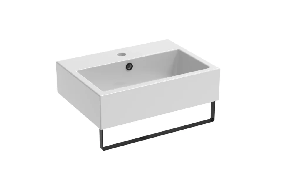 Saneux Matteo 50x37cm Washbasin 1th - Gloss White detail view - Image 4