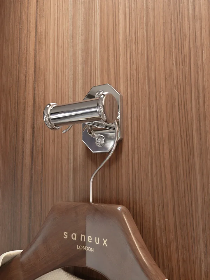 Saneux Cromwell Double Robe Hook - Chrome detail view - Image 7