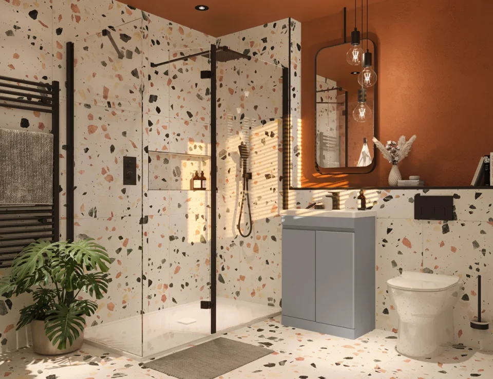 Saneux Air 60cm 2 Door Floor Standing Unit ' Dove Grey detail view - Image 3