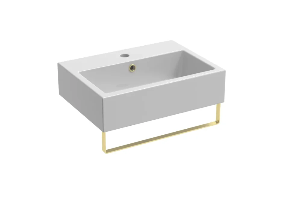 Saneux Matteo 50x37cm Washbasin 1th - Gloss White detail view - Image 5