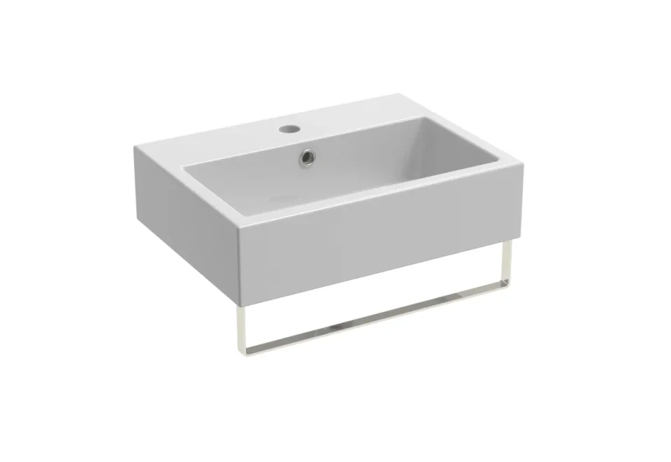 Saneux Matteo 50x37cm Washbasin 1th - Gloss White detail view - Image 6