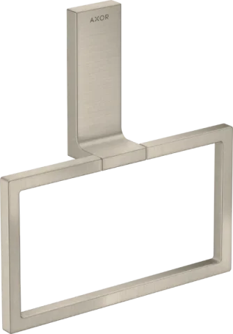 Axor Universal Rectangular Towel Ring 285 X 157 X 82mm Nickel - Brushed detail view - Image 2