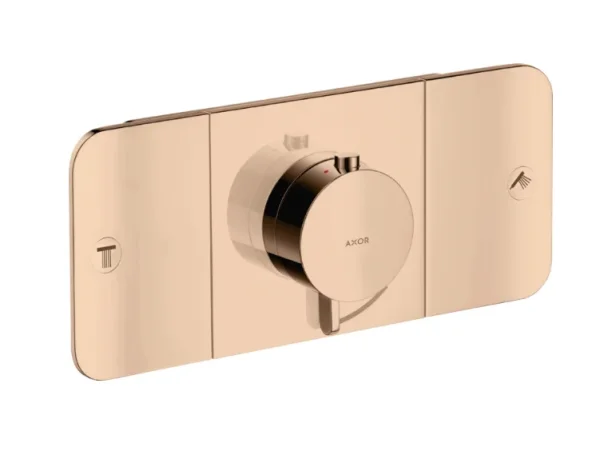 Axor One Thermostatic Shower Mixer Concealed 450 X 230 X 255mm Rose Gold/gold - Polished detail view - Image 2