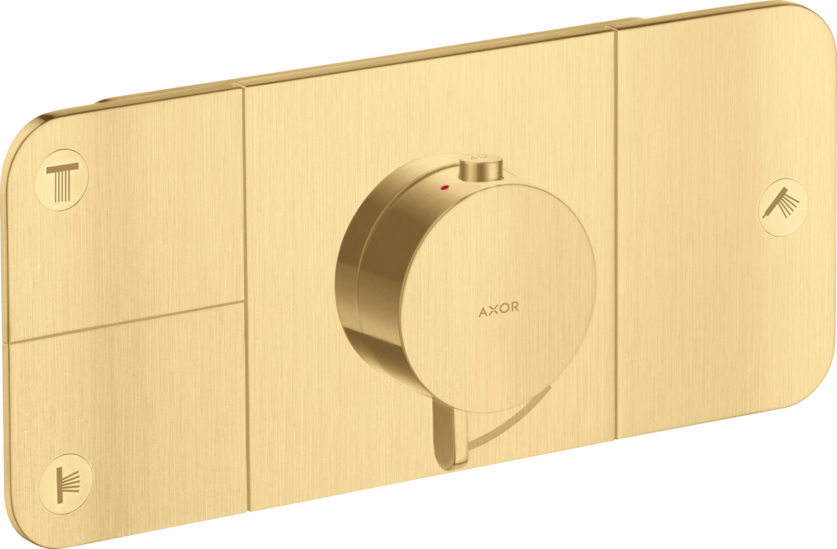 Axor One Thermostatic Module For Concealed Installation For 3 Outlets Brushed Gold Optic