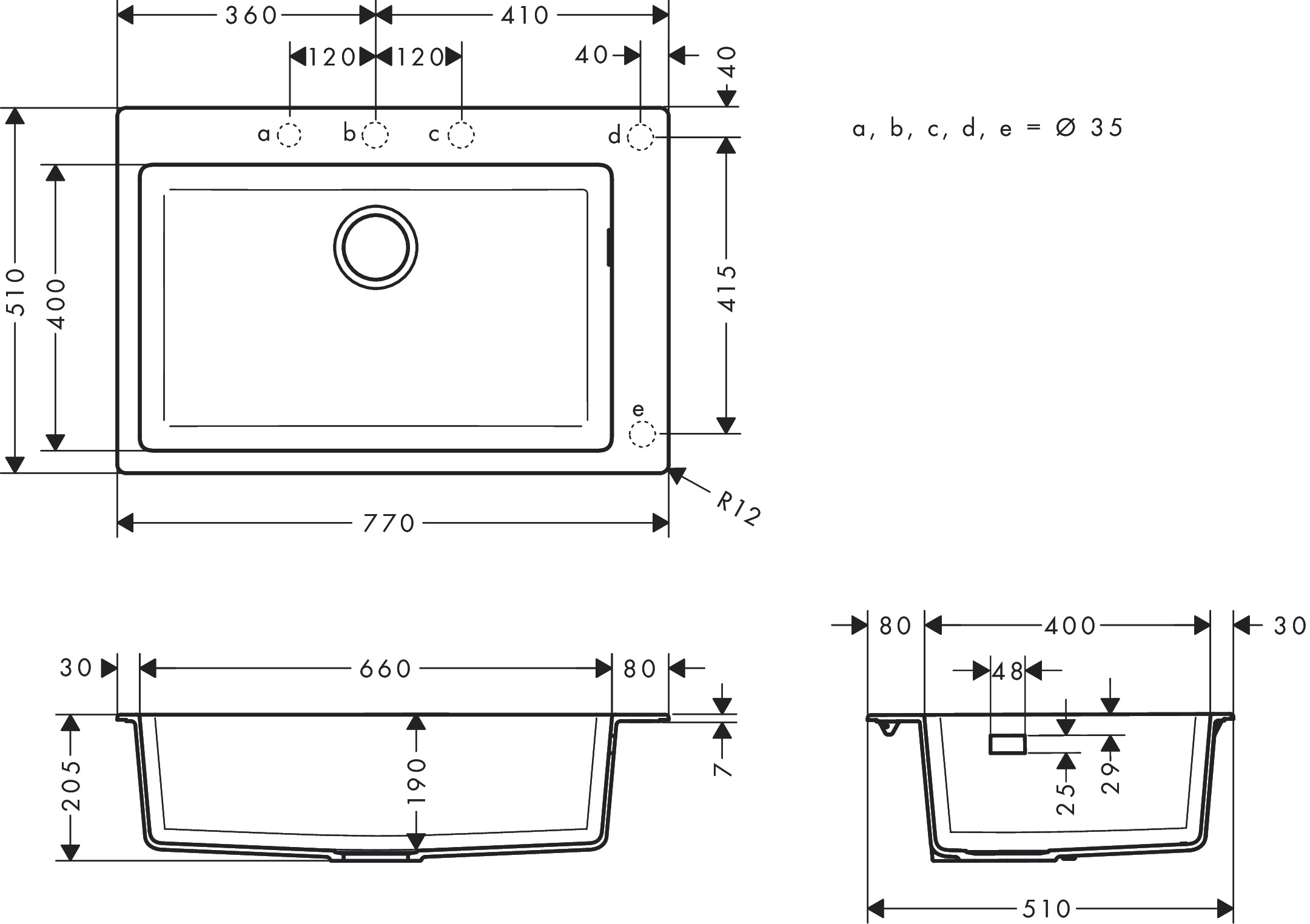 Hansgrohe S51 Sinks 1030 X 590 X 315mm Grey detail view - Image 2
