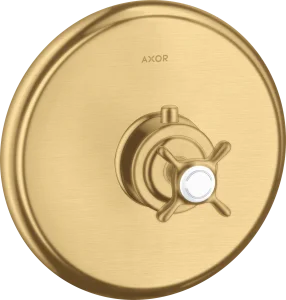 Axor Montreux Thermostatic Mixer For Concealed Installation With Cross Handle Brushed Gold Optic