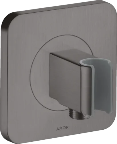 Axor Citterio E Wall Outlet 144 X 122 X 92mm Gunmetal/chrome - Brushed detail view - Image 3
