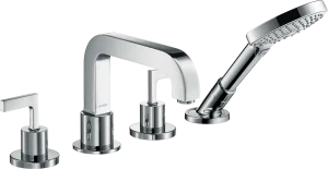 Axor Citterio 4-hole Tile Mounted Bath Mixer With Cross Handles And Escutcheons Chrome