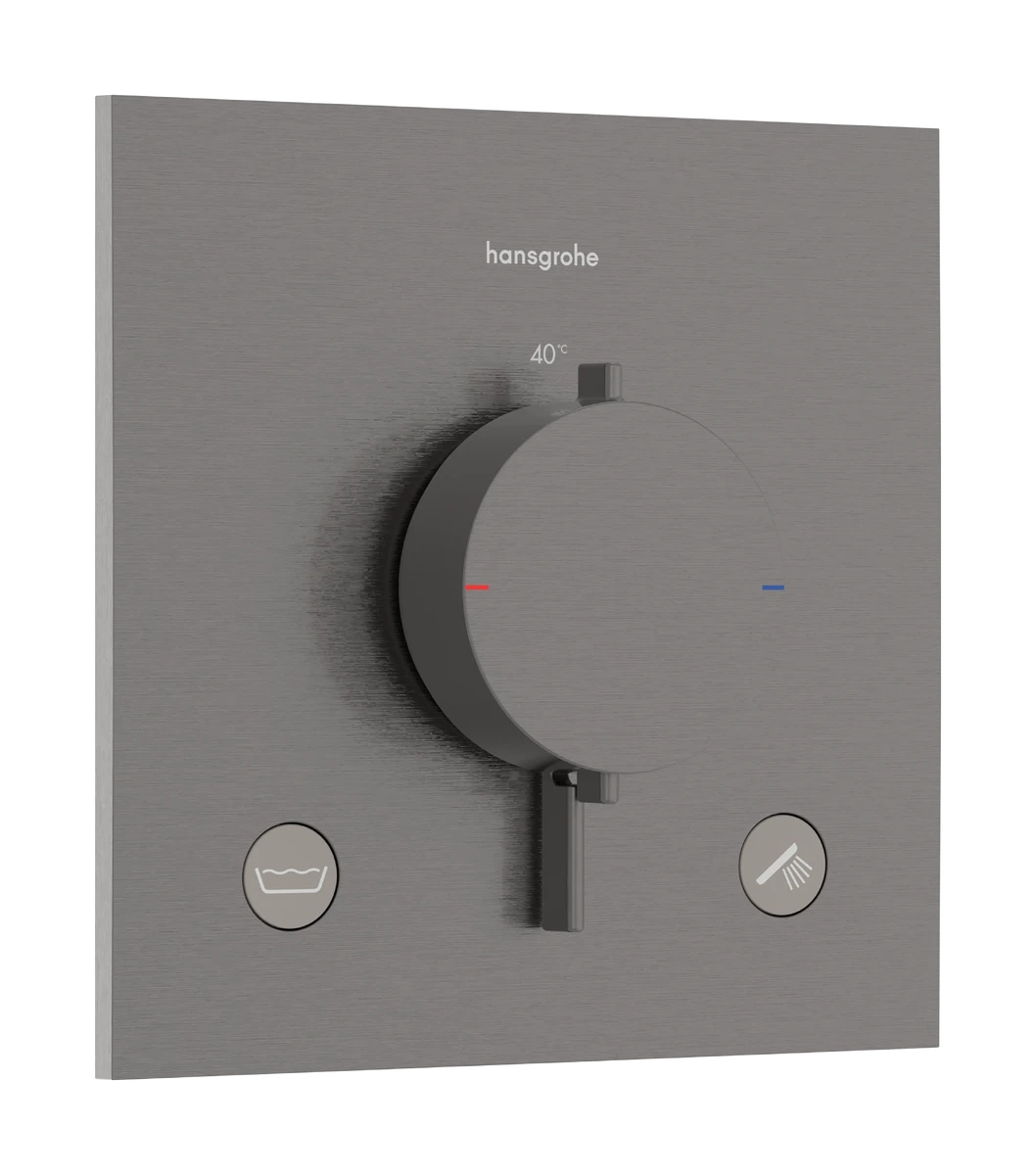 Hansgrohe Ecostat Comfort E Thermostatic Shower Mixer Concealed 262 X 233 X 168mm Gunmetal/chrome - Brushed