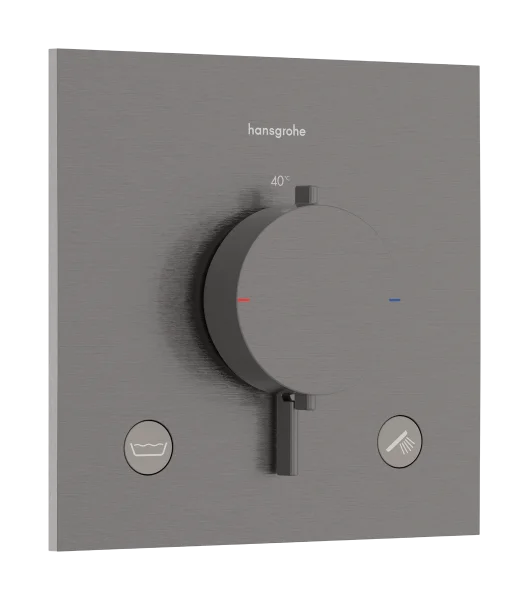 Hansgrohe Ecostat Comfort E Thermostatic Shower Mixer Concealed 262 X 233 X 168mm Gunmetal/chrome - Brushed